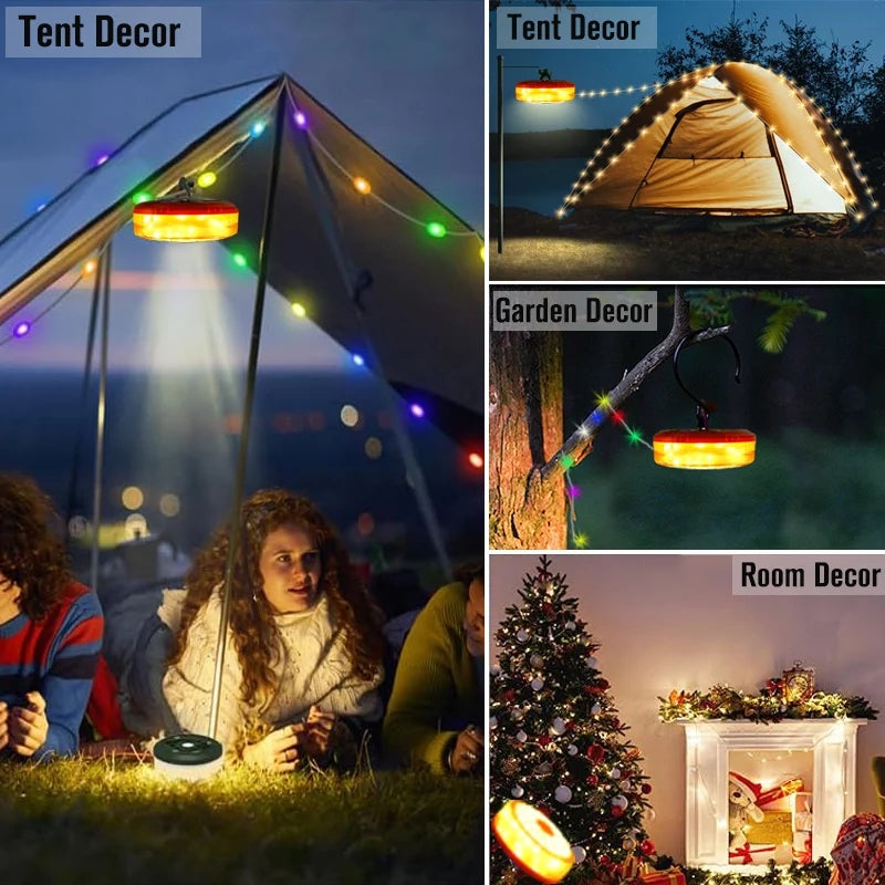 2 in 1 Rechargeable Decoration Camping colorful LED Flashlight