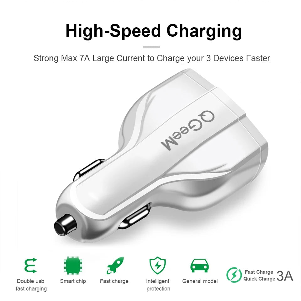 Imported Smart Car Charger Multi-function Fast multi USB Portable Three Ports