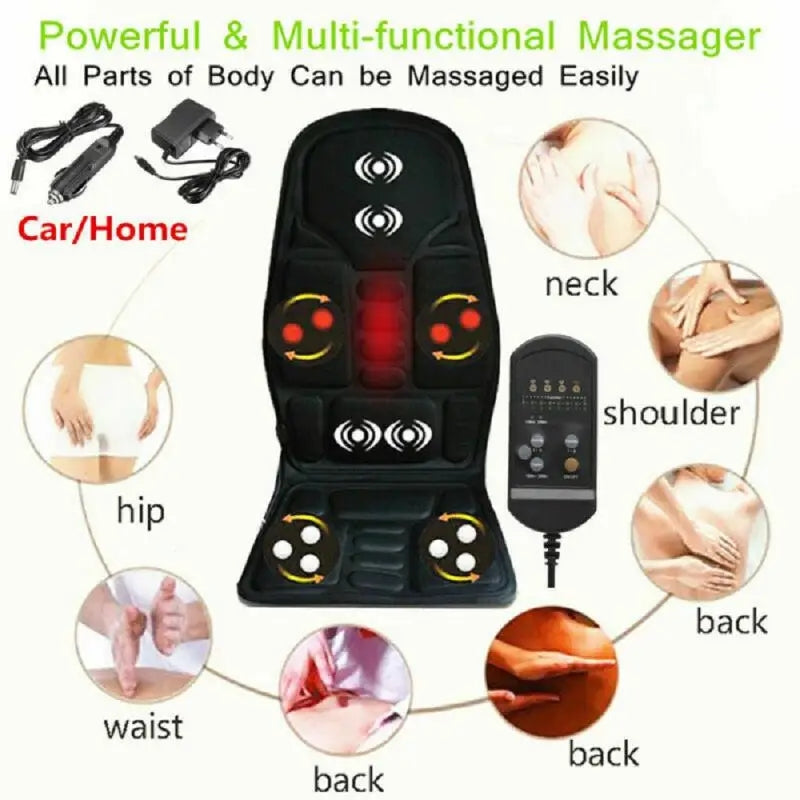 Portable Electric Heating Vibrating Back Chair Massager office & Home