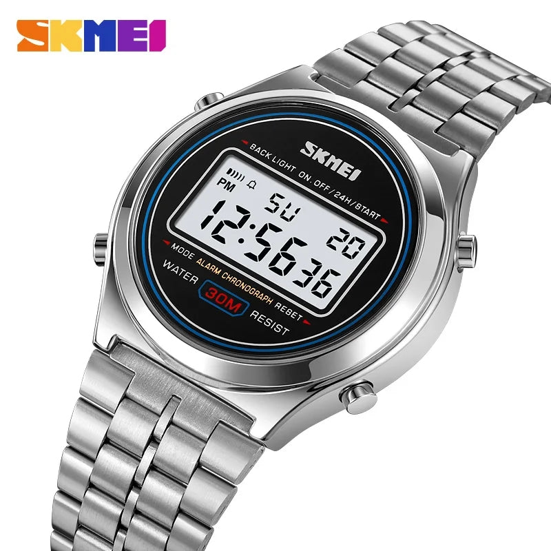 Skmei Stainless Steel Backlight Digital Watch