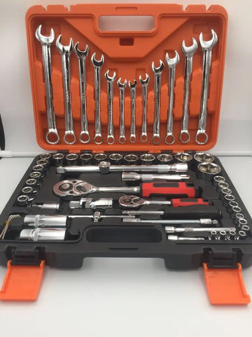 Russian 61 PCS Wrench Spanner Set Steel Auto Sleeve Combination Hardware Car Repair Tool Socket Set
