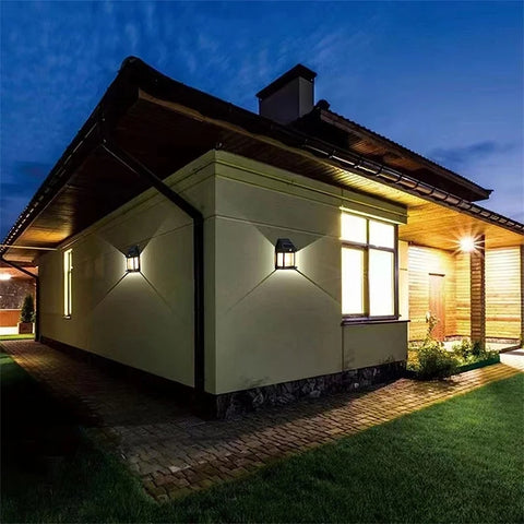 Solar Wall Lamp 3 Lighting Modes Waterproof Courtyard Garden Decoration Lantern