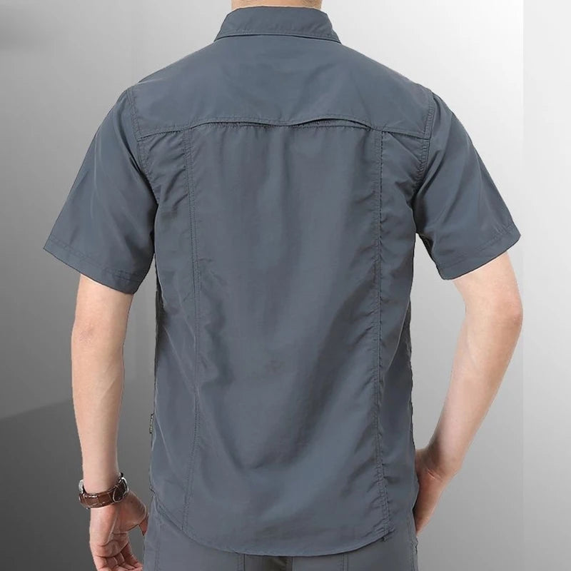 Men Outdoor Cargo Short Sleeve Shirt