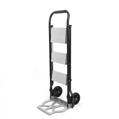 Multifunctional Folding Trolley Ladder Aluminum Alloy Car Ladder Dual Use