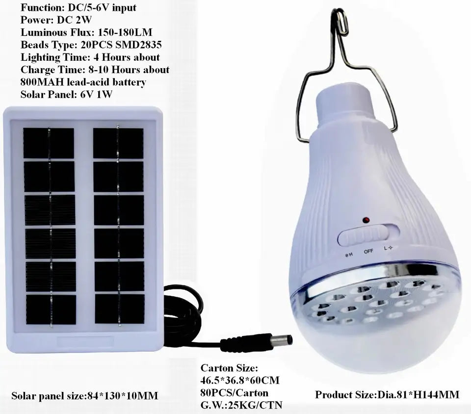Solar Led Light Bulb Outdoor 5V 20Leds Portable Sunlight Emergency Powered Energy Hanging Rechargeable Lantern