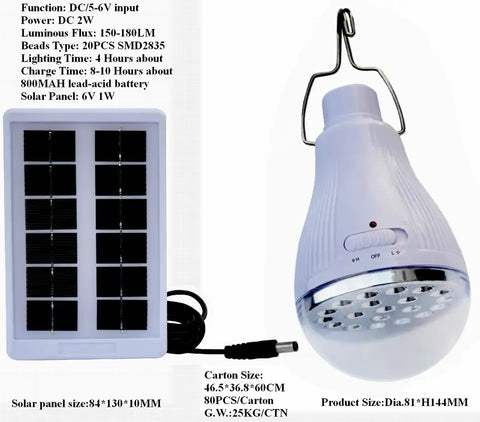 Solar Led Light Bulb Outdoor 5V 20Leds Portable Sunlight Emergency Powered Energy Hanging Rechargeable Lantern