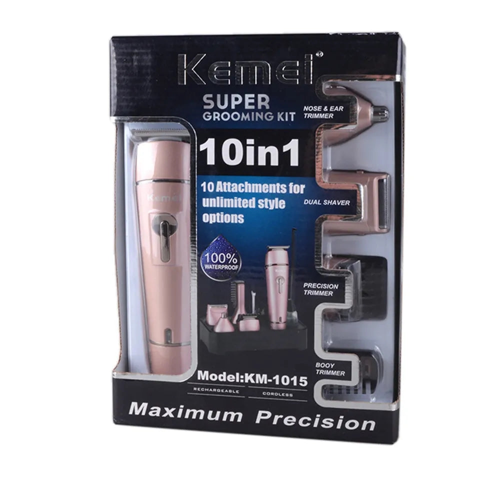 KEMEI 10 In 1 Rechargeable Trimmer For Hair comb nose trimmer also use for shaving