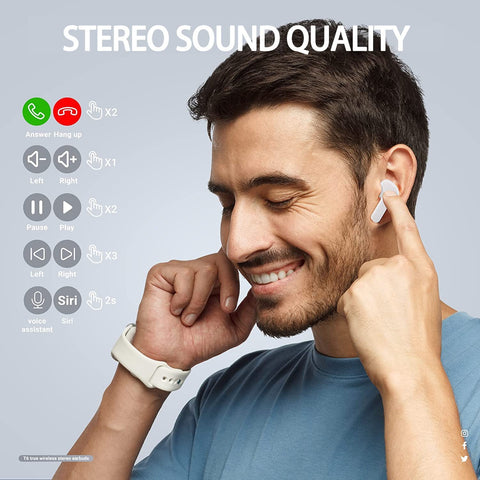 Air31 Wireless Earbuds Bluetooth 5.3,Transparent with Deep Bass
