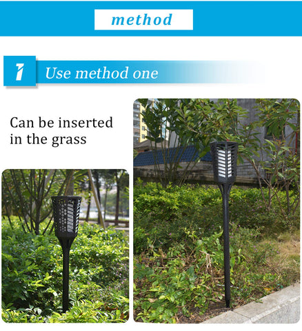 LED Solar Garden Flame Lamp Outdoor Waterproof