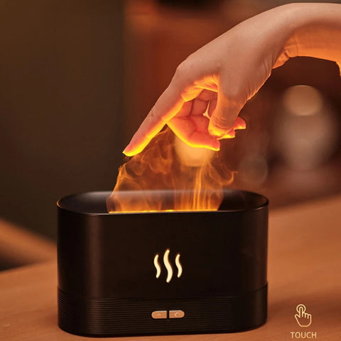 180ML Flame Ultrasonic Humidifier Home Office Air Freshener