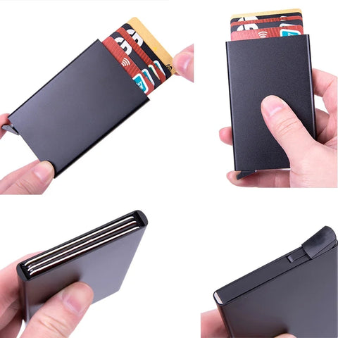 Automatic Stainless Steel Credit Card Holder | Rfid Wallet Metal Case
