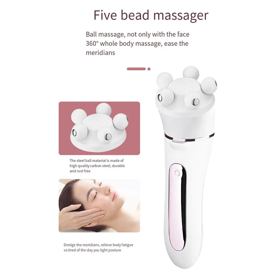 5 in 1 Electric Epilator Lady Shaver Interchangeable Feet Callus Remover Facial Cleansing Brush Face Massager