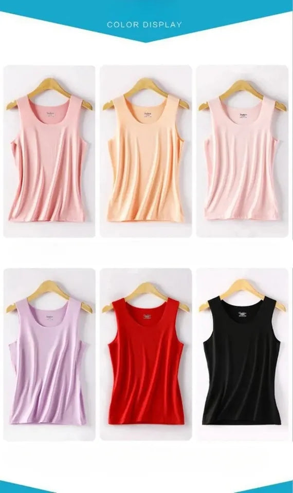 Velvet Seamless Underwear Undershirt Autumn and Winter Heating Fleece-Lined Inner Wear Sleeveless Top