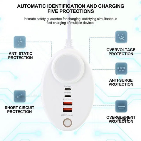 Moden Kate Super Fast 4 Port USB Charging extension