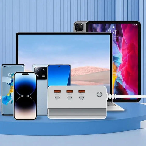 Moden Kate 6 In 1 35w Desktop Power Strip With 3 USB Fast CharginG