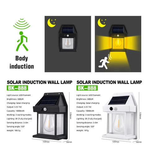 Solar Lights New Outdoor Tungsten Wire Wall Light
