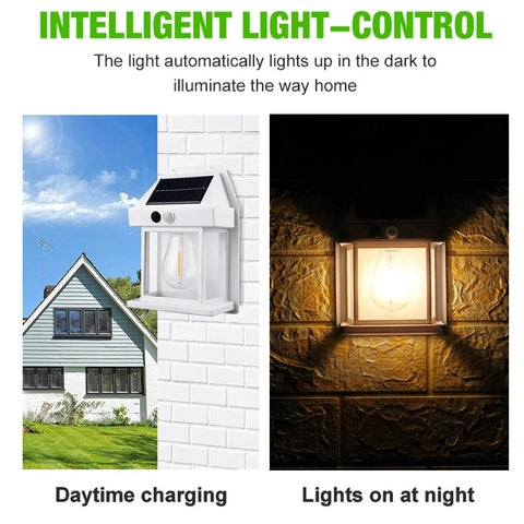 Solar Wall Lamp 3 Lighting Modes Waterproof Courtyard Garden Decoration Lantern