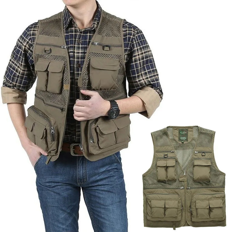 Tactical Fishing Vest jackets men Safari Jacket