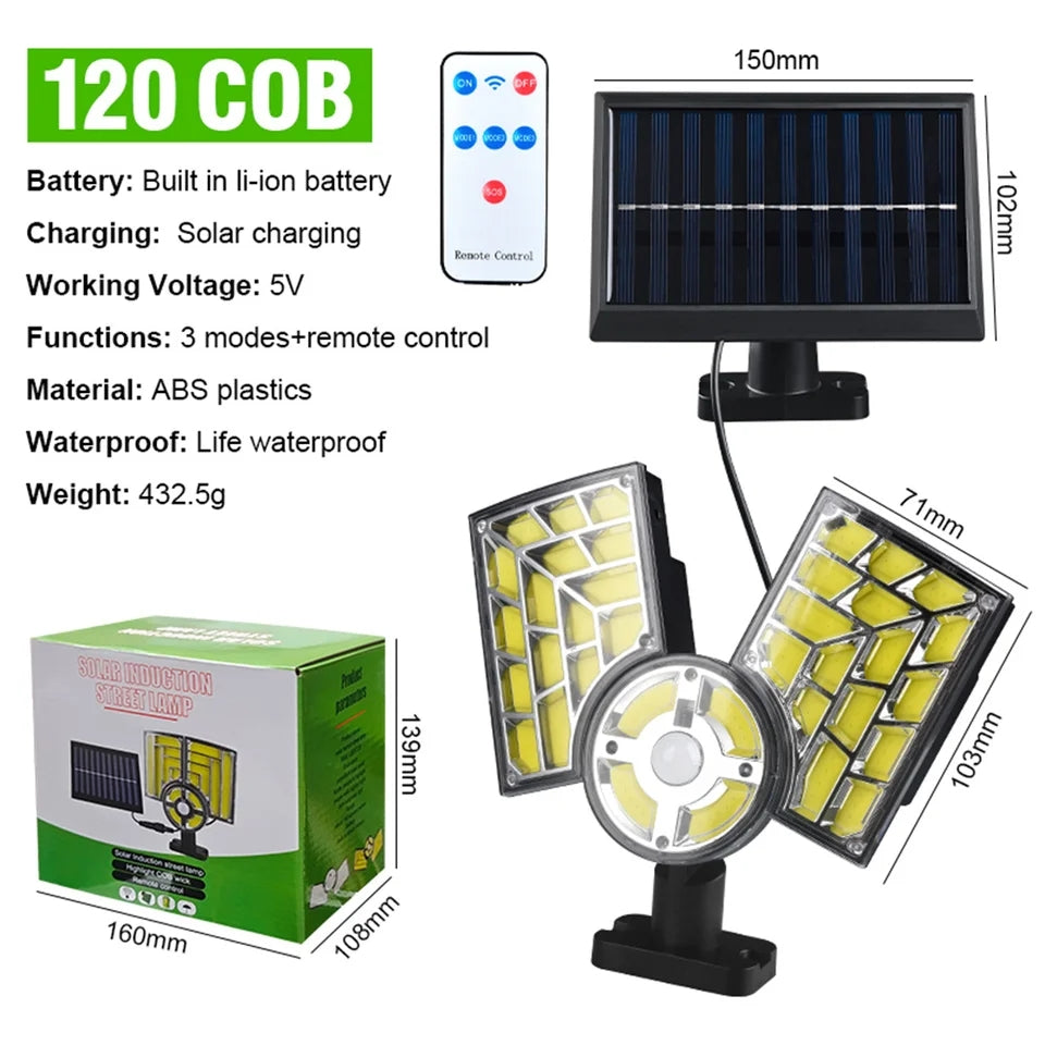 112LED Solar Light IP65 Super Bright 3 Modes Flood Lights with Remote & Waterproof