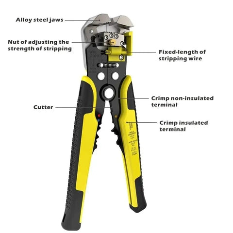 Self-Adjusting insulation pliers Crimping Cutter Wire Stripper Tool