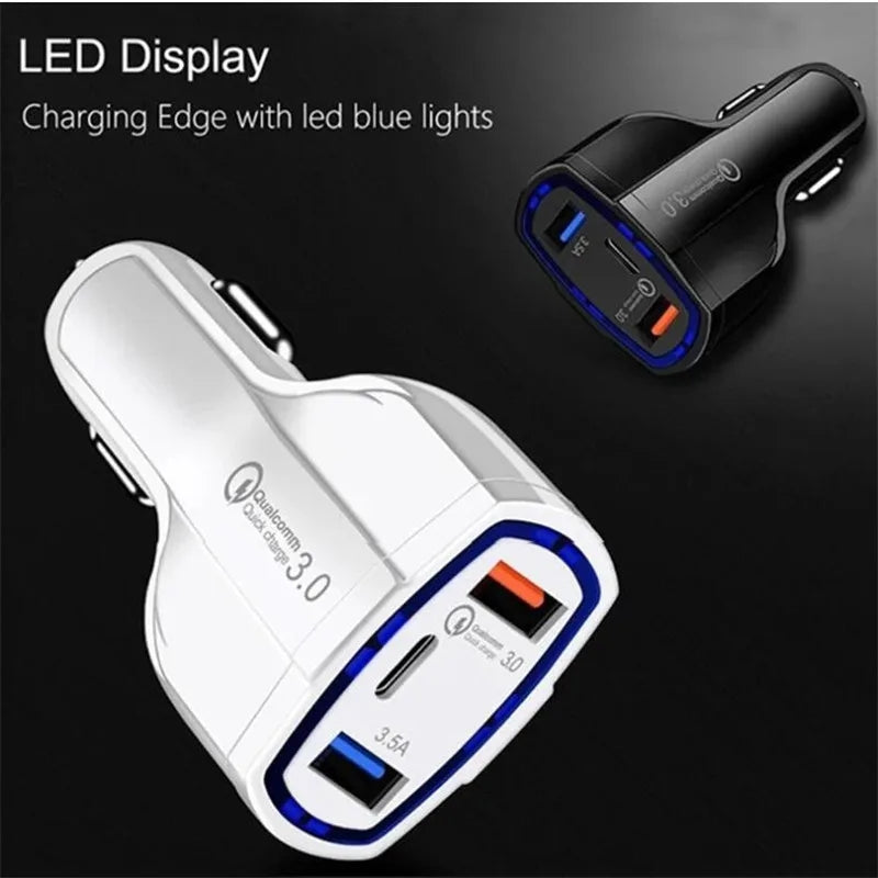 Imported Smart Car Charger Multi-function Fast multi USB Portable Three Ports