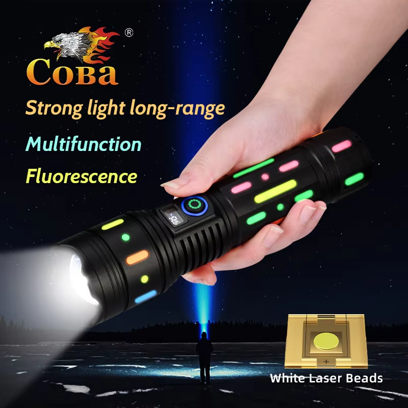 COBA Powerful Bright Spotlight LED Flashlight With Fluorescent Absorbing