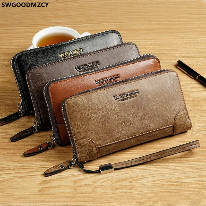 Clutch Purse Leather Pouch Clutch Bag Men Designer Clutch Wallet Handbag for Men