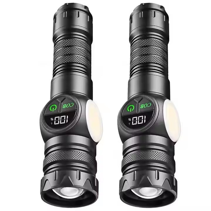 2km Long range 1000Lm Aluminium Zoom Torch Type-C Rechargeable