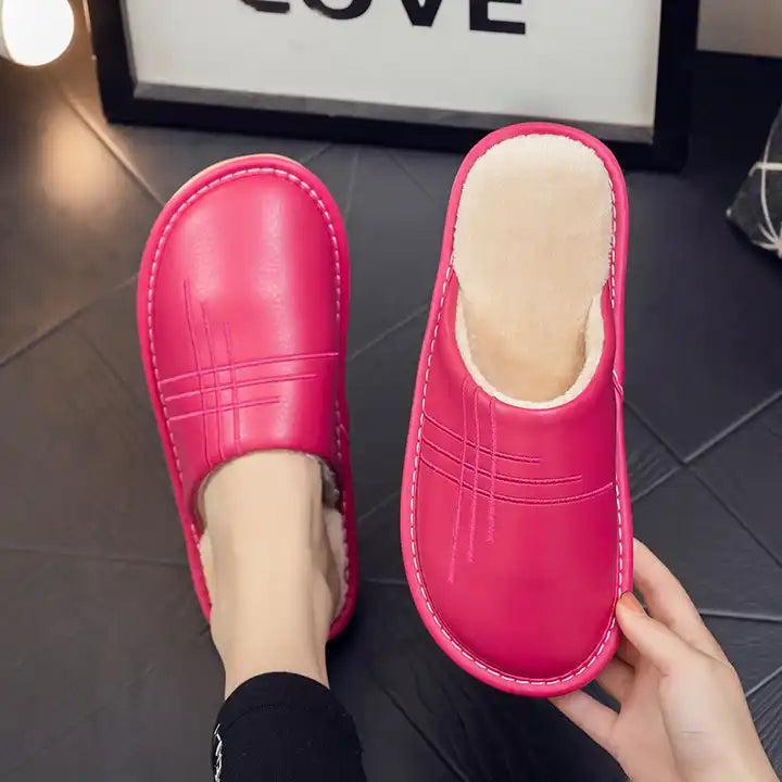 Women Fur Slipper Fashion Breathable Casual Leather Indoor Outdoor Sandals Casual Custom Slippers