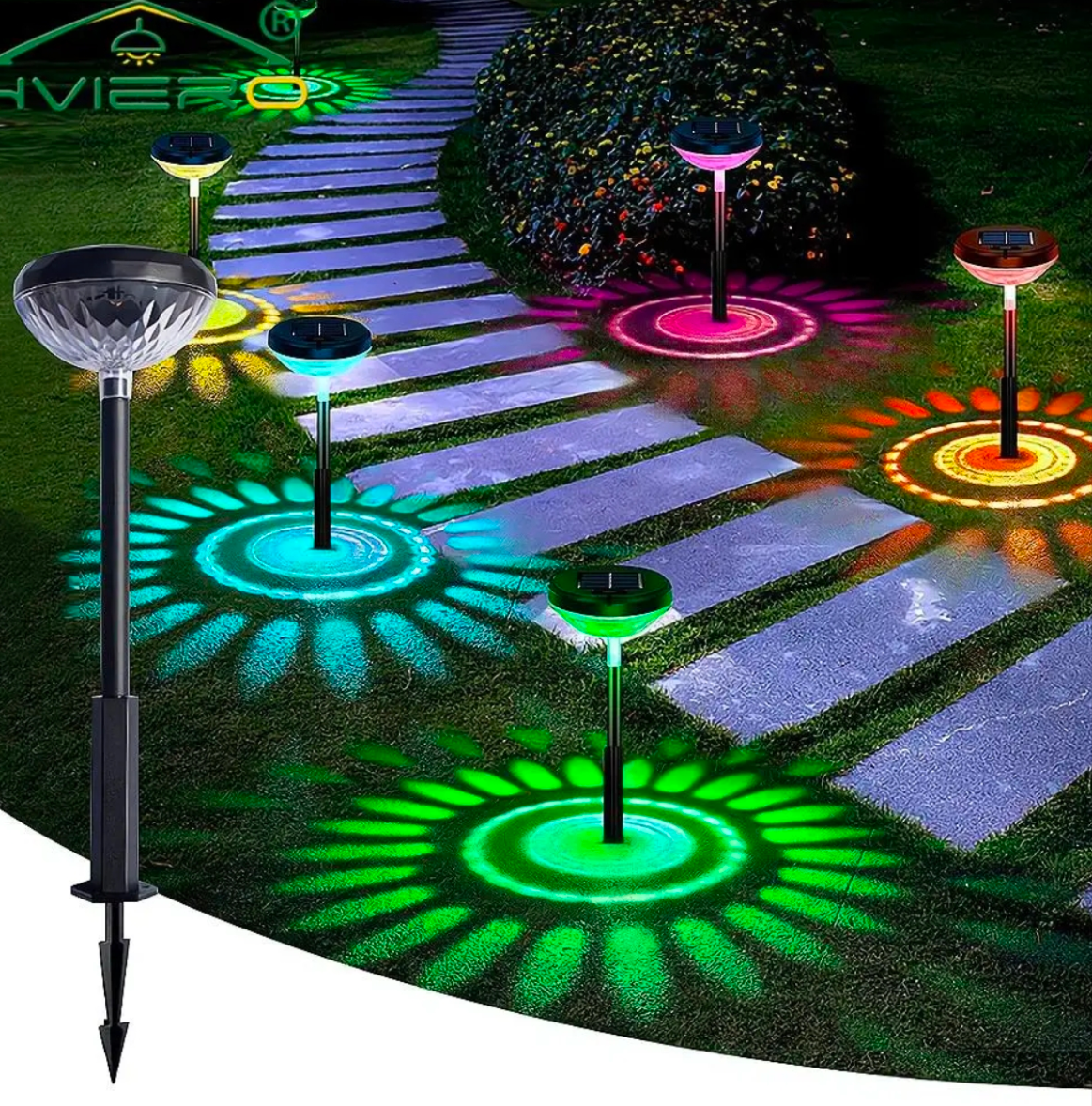 2pcs LED Solar Lawn Light Outdoor Waterproof Solar Powered LED Lighting For Garden Yard