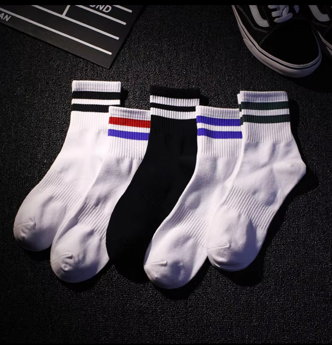 5 Pair Sports Unisex Cotton Fashion Vintage Socks