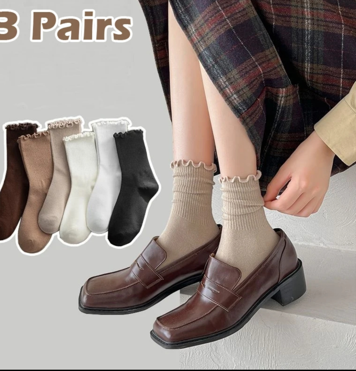 3 Pairs Women Winter warm Cotton Socks - Ladies New Fashion Socks