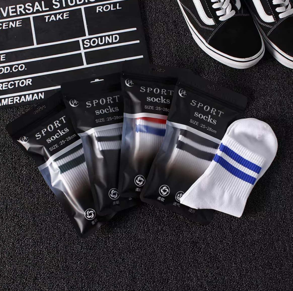 5 Pair Sports Unisex Cotton Fashion Vintage Socks