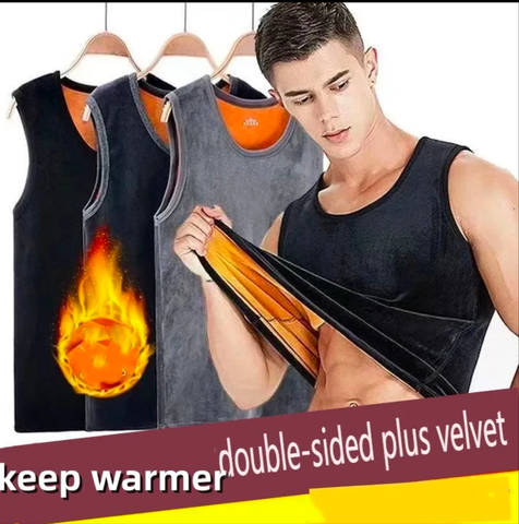Winter Men's Thermal Undershirts Thicken Warm Men Vest With Velvet
