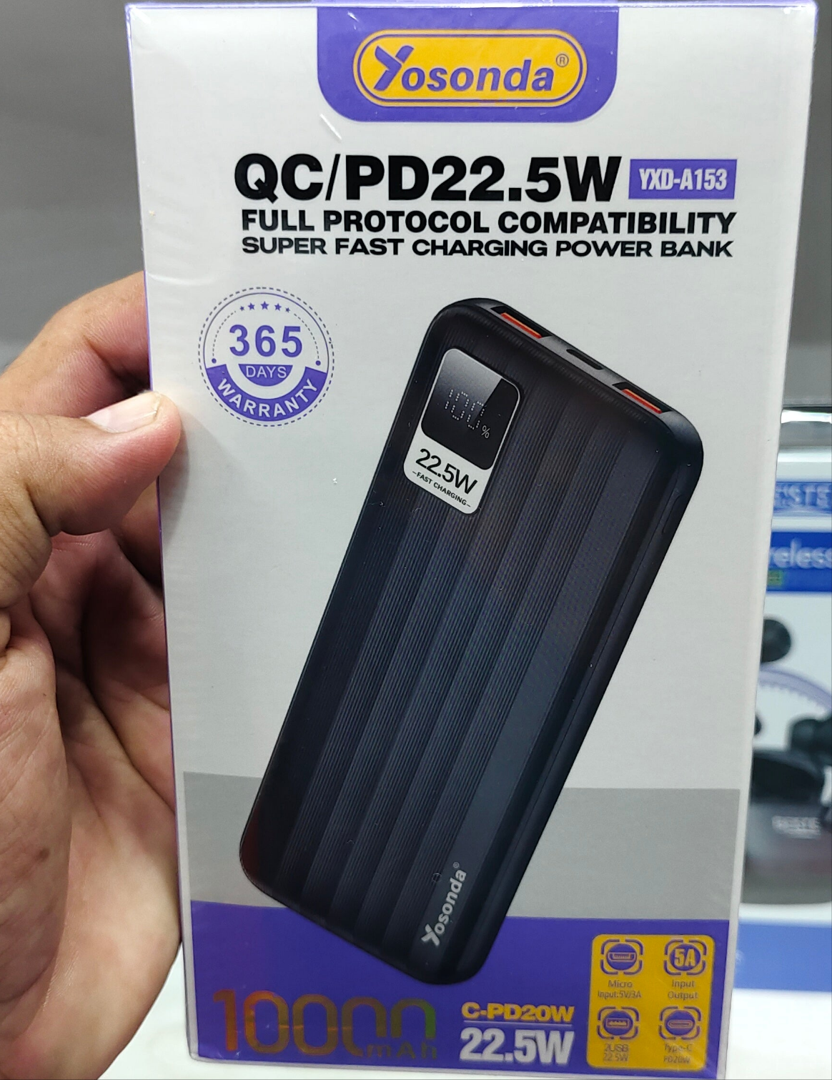 10,000mah Fast Power Bank QC & PD 22.5W (1 Year Warranty)
