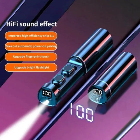 Wireless Headphones and Flash Light, Mini TWS Bluetooth N21