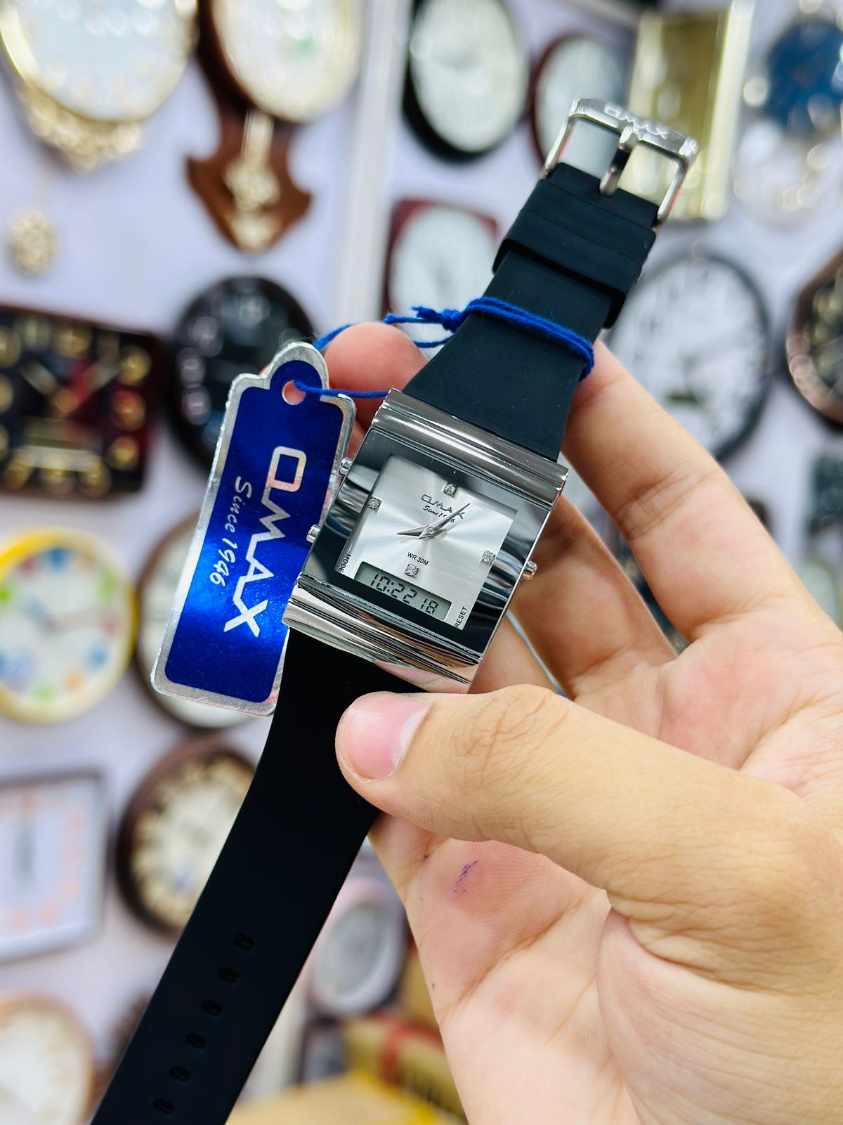 Omax Dual Time PVC Strap Watch
