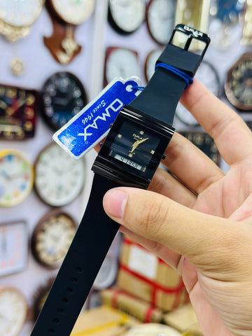Omax Dual Time PVC Strap Watch