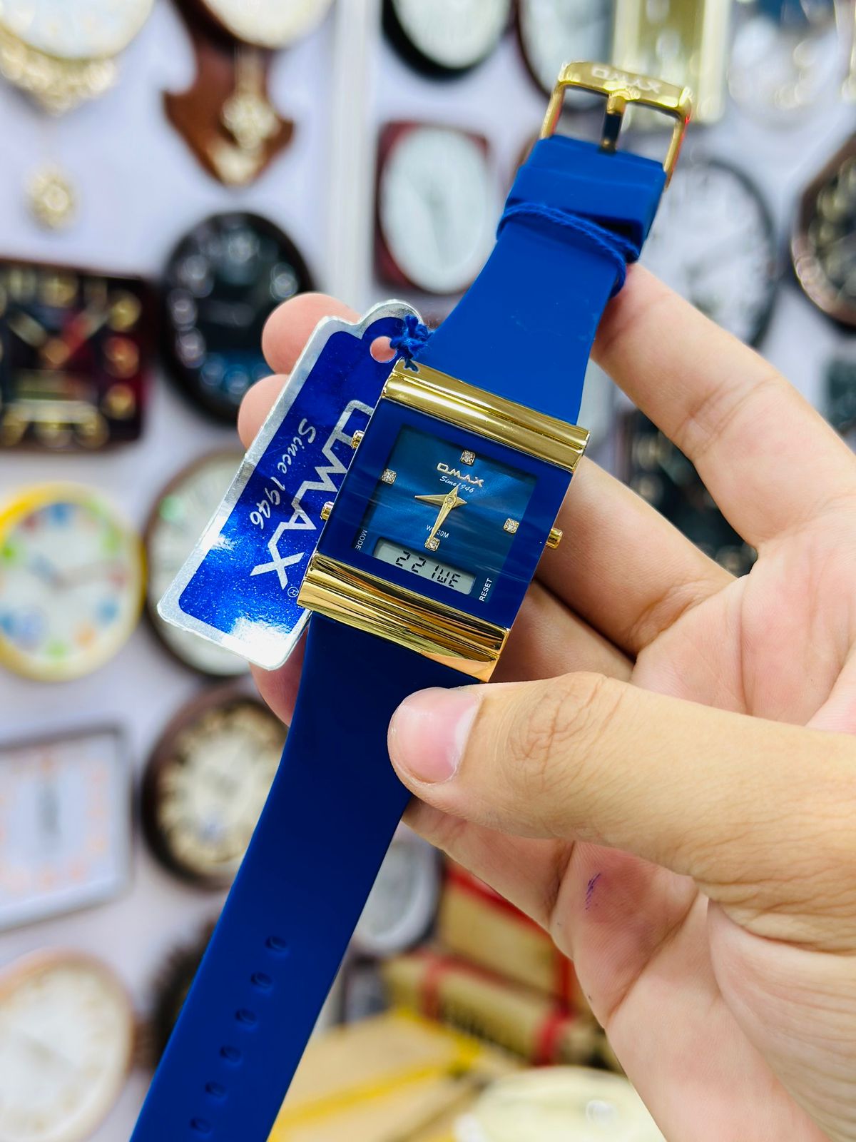 Omax Dual Time PVC Strap Watch