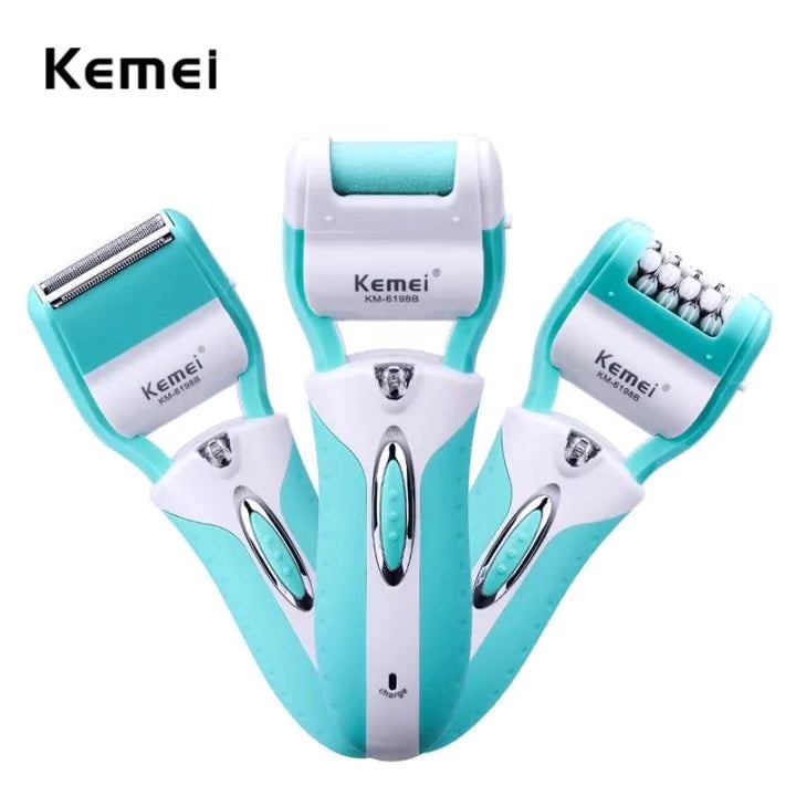 Kemei 3 in 1 Electric Lady Rechargeable Epilator