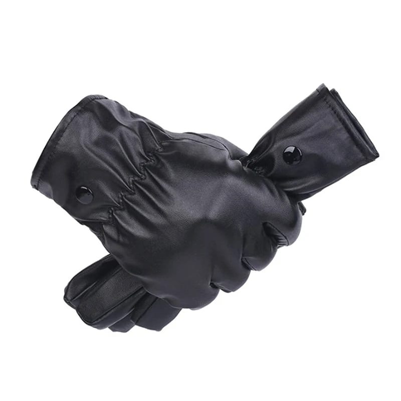 Winter Leather Gloves Touchscreen Fleece Keep Warm Waterproof Driving Gloves