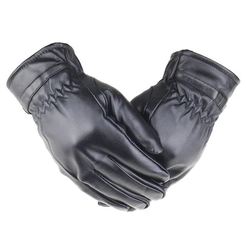 Winter Leather Gloves Touchscreen Fleece Keep Warm Waterproof Driving Gloves