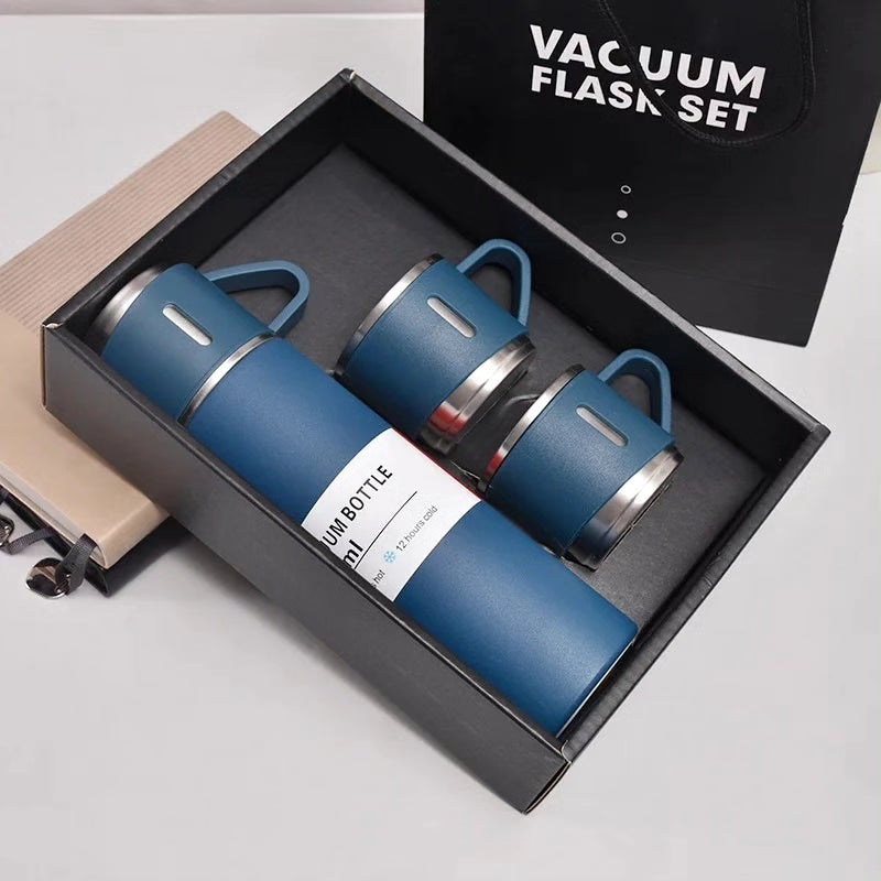 GIFT PACK Double-Layer Stainless Steel Vacuum Thermos 500ml Thermos 3 Cup 1 bottle