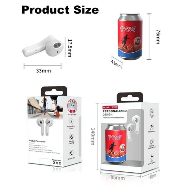 TWS Earbuds, Creative cola Cans Shaped Stereo SmaartTouch Control Wireless earphone