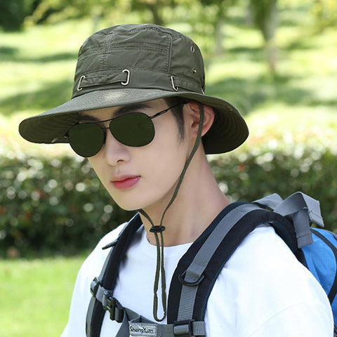 Tactical Unisex Hat for Fishing Trekking Camping Hiking Sun Cap Round Rim Hat