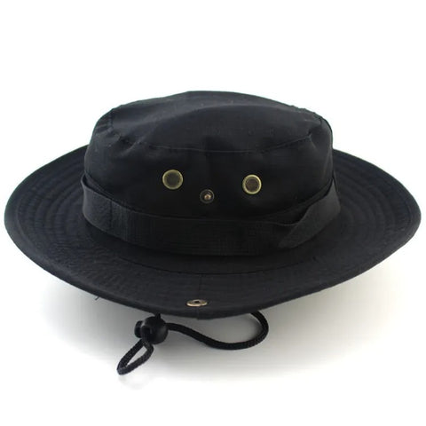 Tactical Unisex Hat for Fishing Trekking Camping Hiking Sun Cap Round Rim Hat