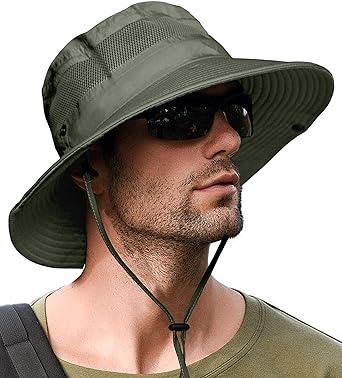 Men Women Unisex Hat for Fishing Trekking Camping Hiking Sun Cap Round Rim Hat