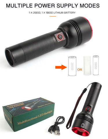 Coba High Power 1000M USB Rechargeable LED Torch Flashlights CB 2208