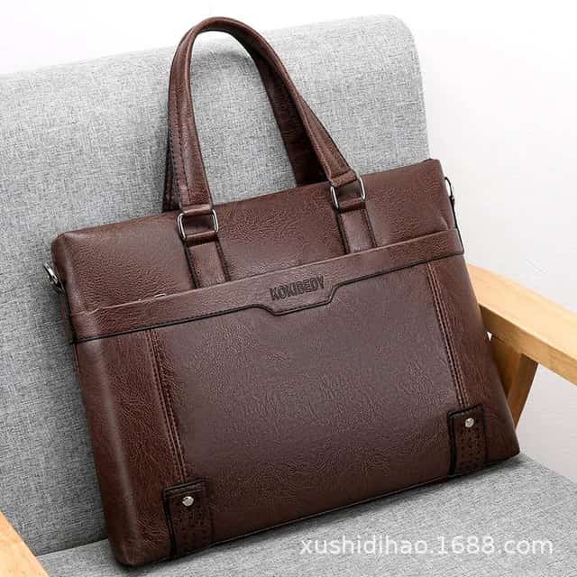 Genuine Leather Luxury Travel Office  Laptop Bag