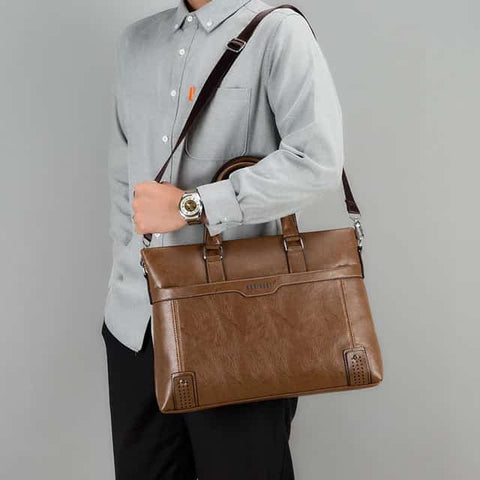 Genuine Leather Luxury Travel Office  Laptop Bag